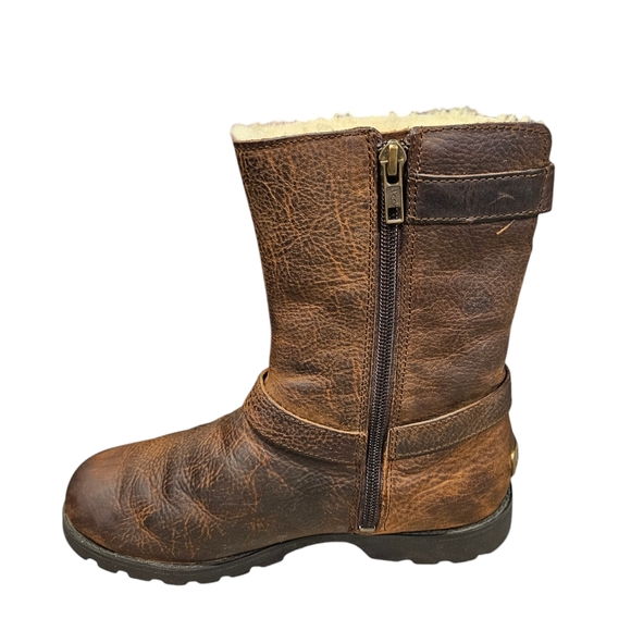 Ugg Brown Leather Moto Boots. Size 7. - Picture 5 of 14